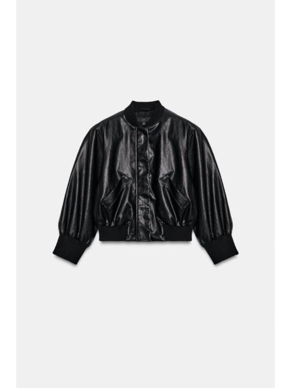 ZARA FAUX LEATHER SHOULDER PAD BOMBER JACKET 6318/247/800